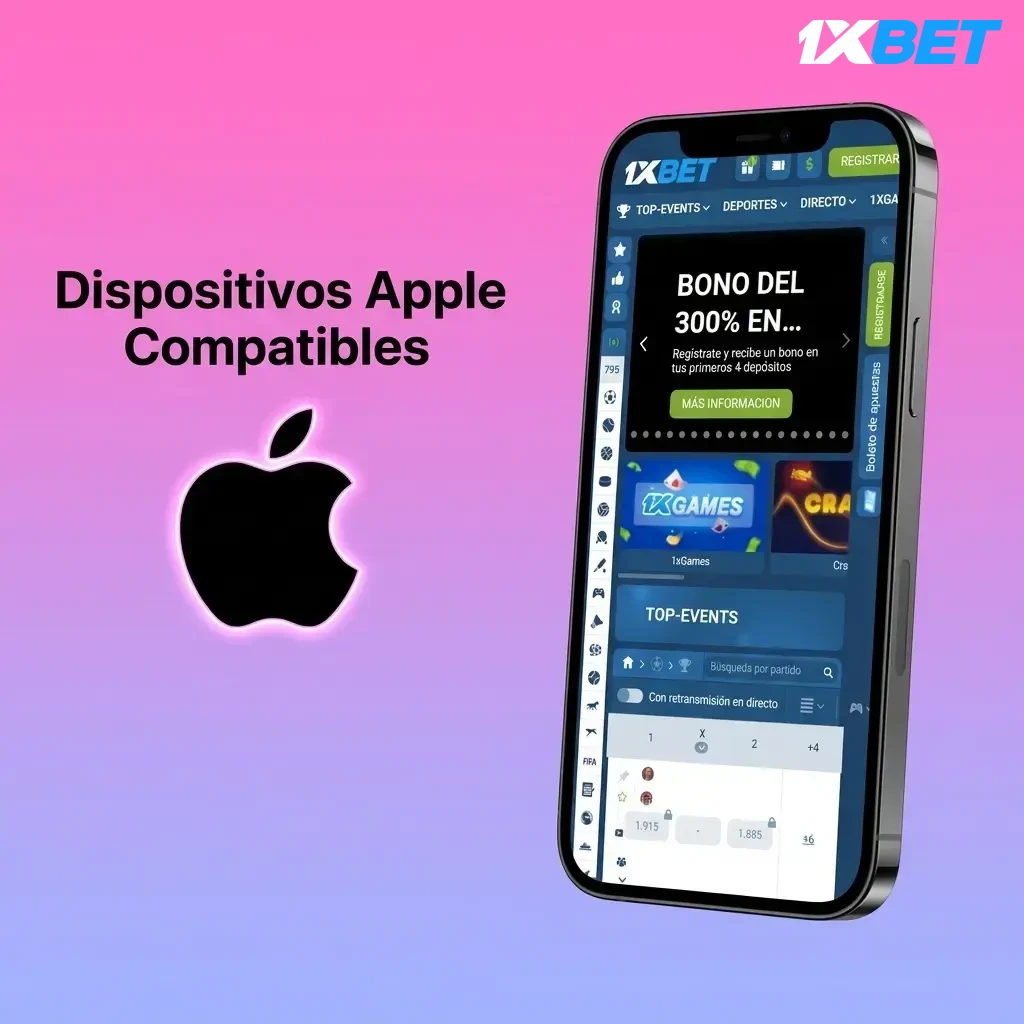 Dispositivos Apple compatibles con la PWA de 1xbet: iPhone y iPad con iOS 12 o superior verificados