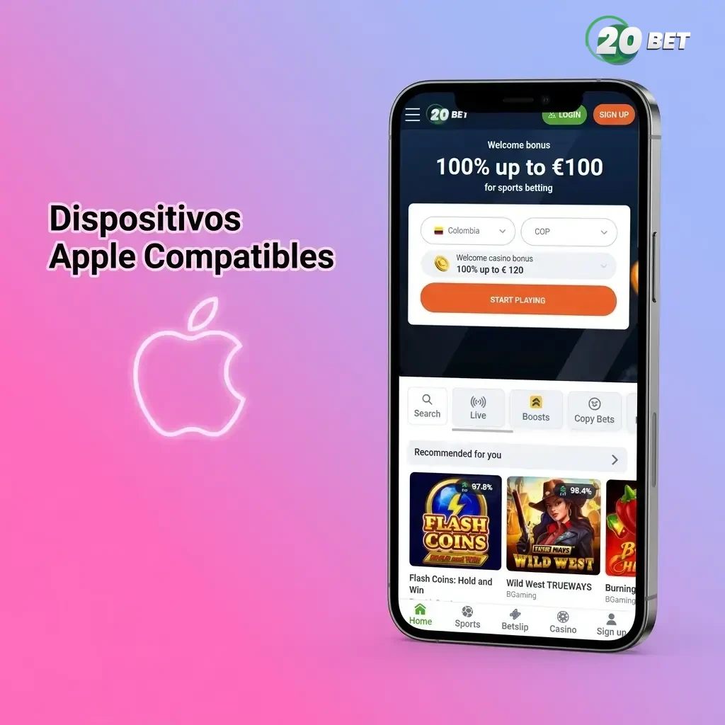 Dispositivos Apple compatibles con la app 20bet: iPhones y iPads con iOS 12 o superior probados exitosamente