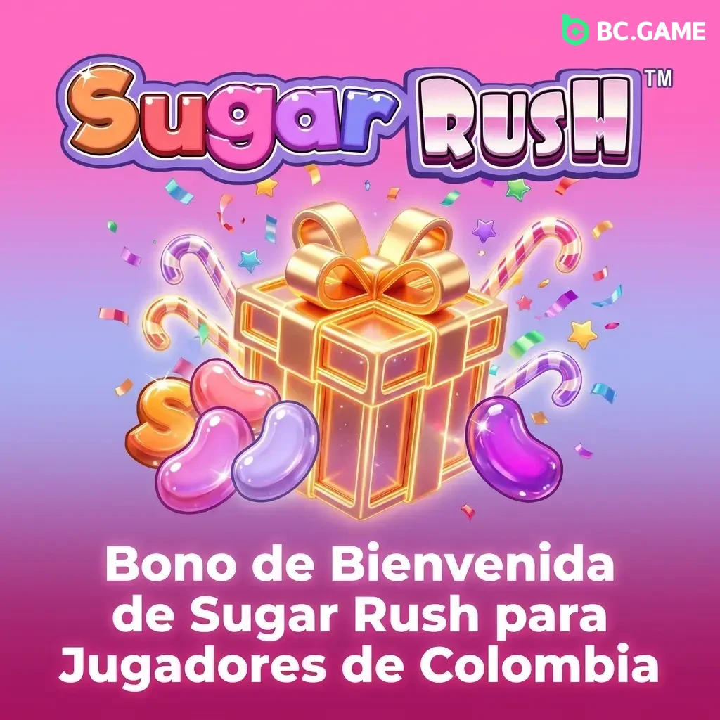 Bono de bienvenida BC Game hasta 1.800.000 COP para Sugar Rush, jugadores Colombia, depósito mínimo 20.000 COP
