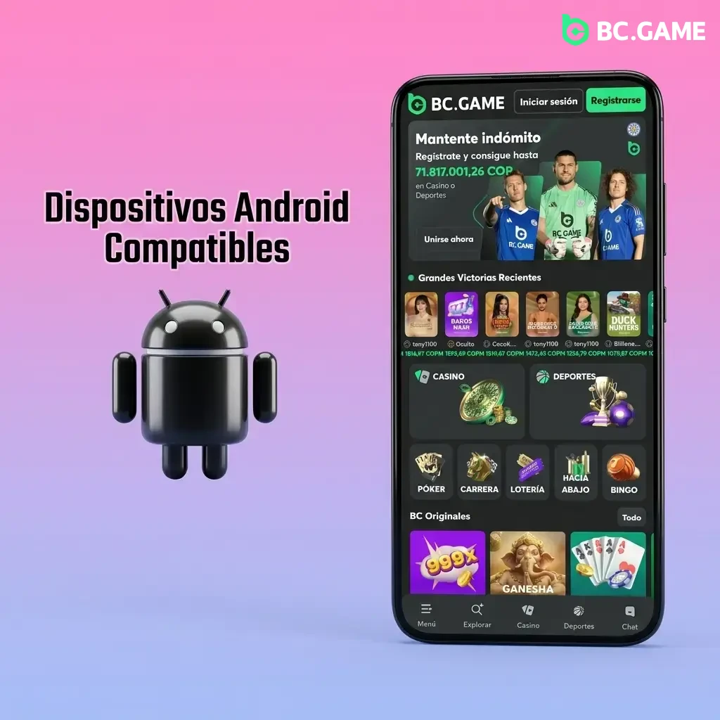 Dispositivos Android compatibles con BC Game Sugar Rush: Samsung, Motorola, Xiaomi, OPPO y Google Pixel probados