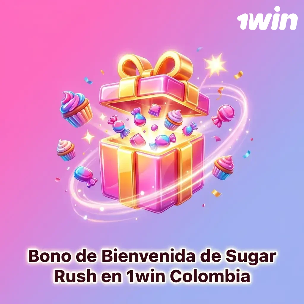 Bono de bienvenida Sugar Rush en 1win Colombia: hasta 150% y 180 giros gratis en cuatro depósitos