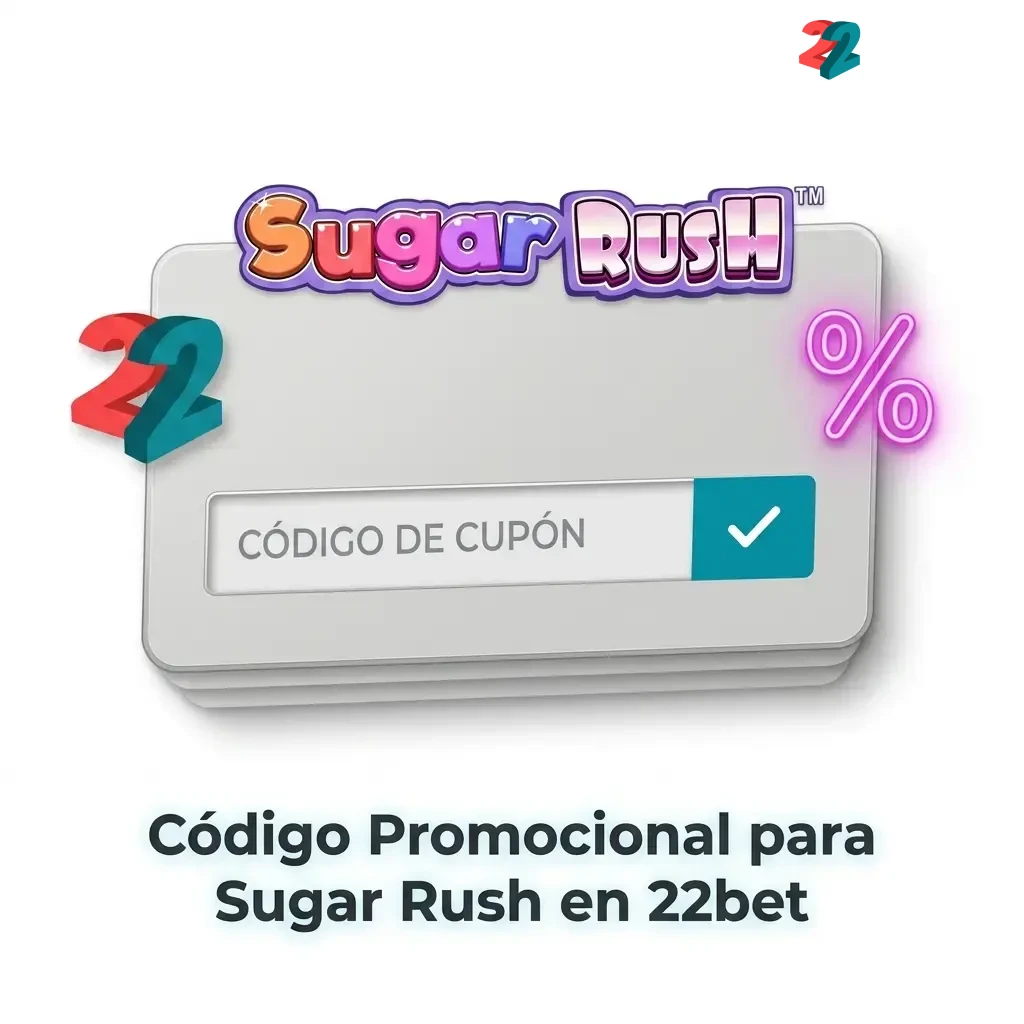 Código promocional 22BET para Sugar Rush en 22bet, ingresa el código al registrarte y obtén beneficios adicionales