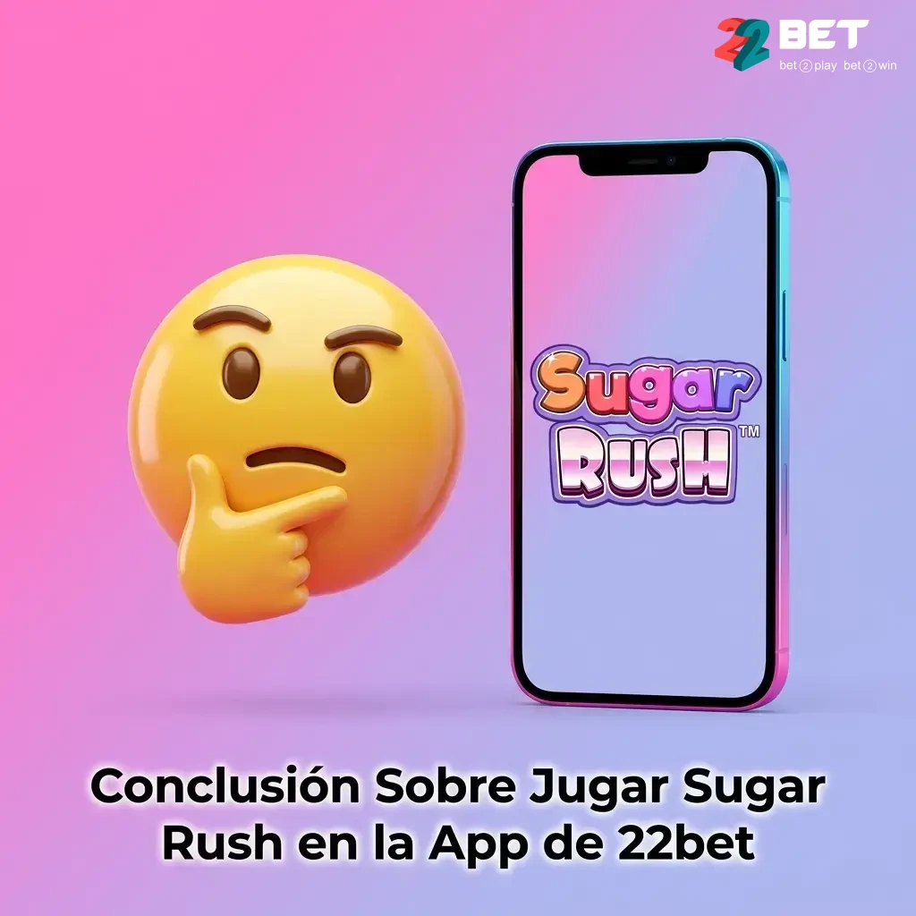 Jugador colombiano disfrutando Sugar Rush en la app de 22bet con bono de bienvenida y pago por Nequi