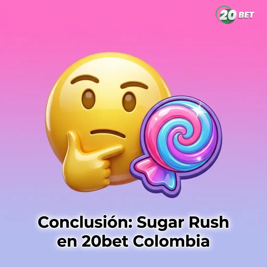 Conclusión sobre Sugar Rush en 20bet Colombia: RTP 96,50%, multiplicadores, bonos y pagos locales para jugadores colombianos