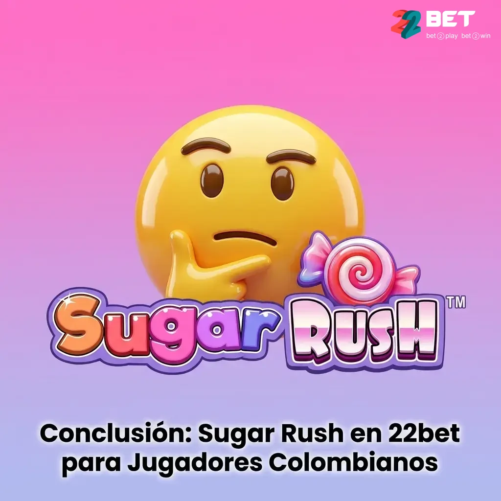 Jugador colombiano disfrutando Sugar Rush en 22bet con RTP 96,5% y pagos locales PSE y Efecty