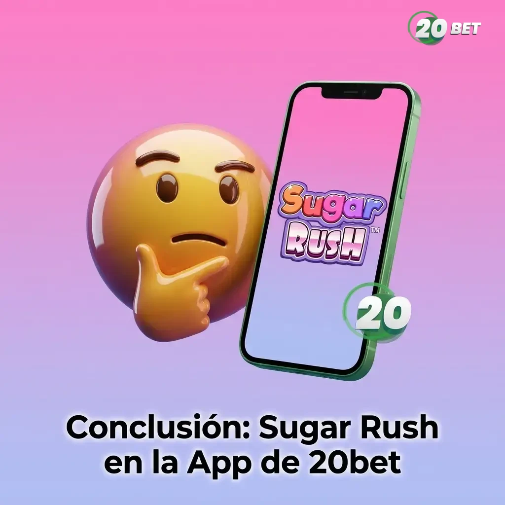 Conclusión sobre Sugar Rush en la app de 20bet para Colombia con bono y giros gratis disponibles