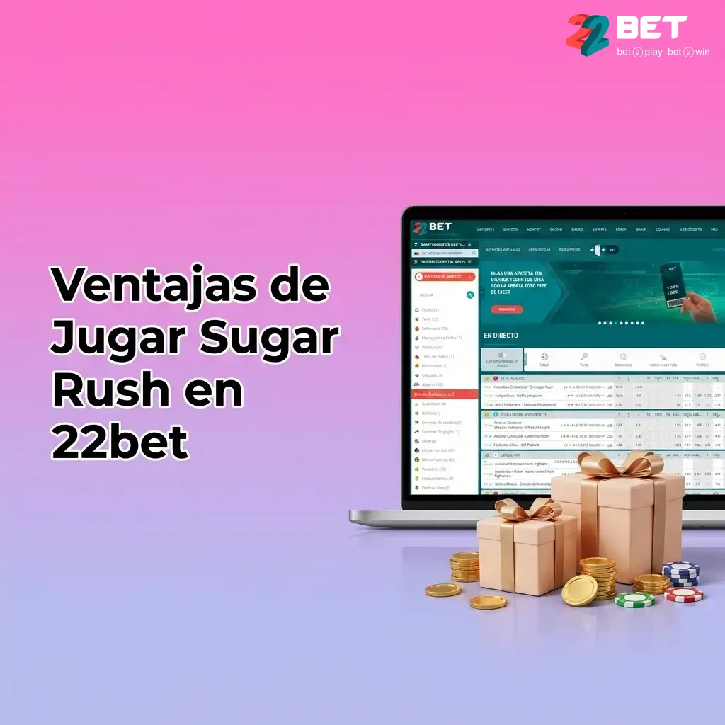 Ventajas de jugar Sugar Rush en 22bet: RTP 96,5%, demo gratis, bono hasta 6.750.000 COP y app móvil