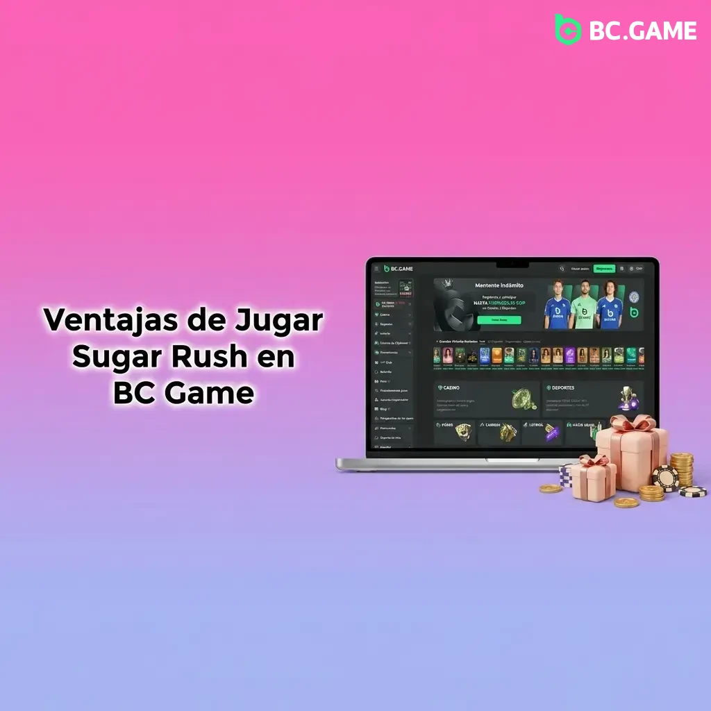 Ventajas de jugar Sugar Rush en BC Game: RTP 96,50%, chat 24/7, modo demo y pagos en pesos colombianos